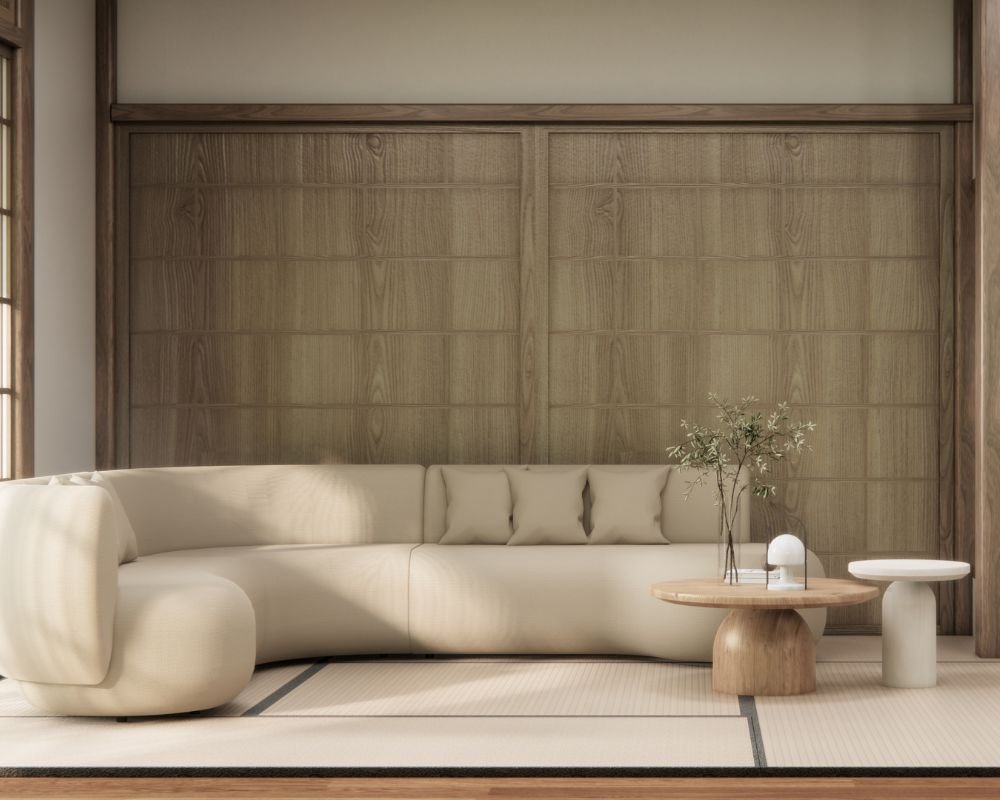 furniture against a wall