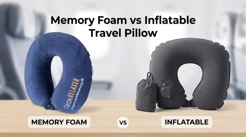 memory foam vs inflatable travel pillow